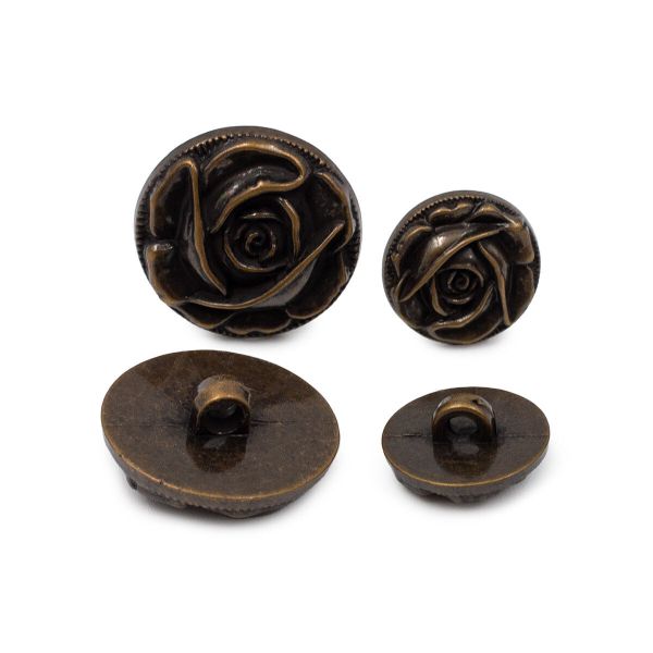 Пуговицы на ножке костюмные 18 мм, 25 мм, 18 шт, цвет антик бронза