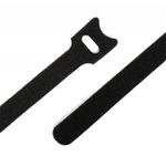 Лента контактная липучка (велкро) хомут 15 мм, 1,2 см, 100 шт, черный /TOS/