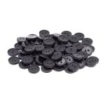 Пуговицы 2 прокола 24L (15мм), пластик (Blk-02 черный), 72 шт, CN 2807