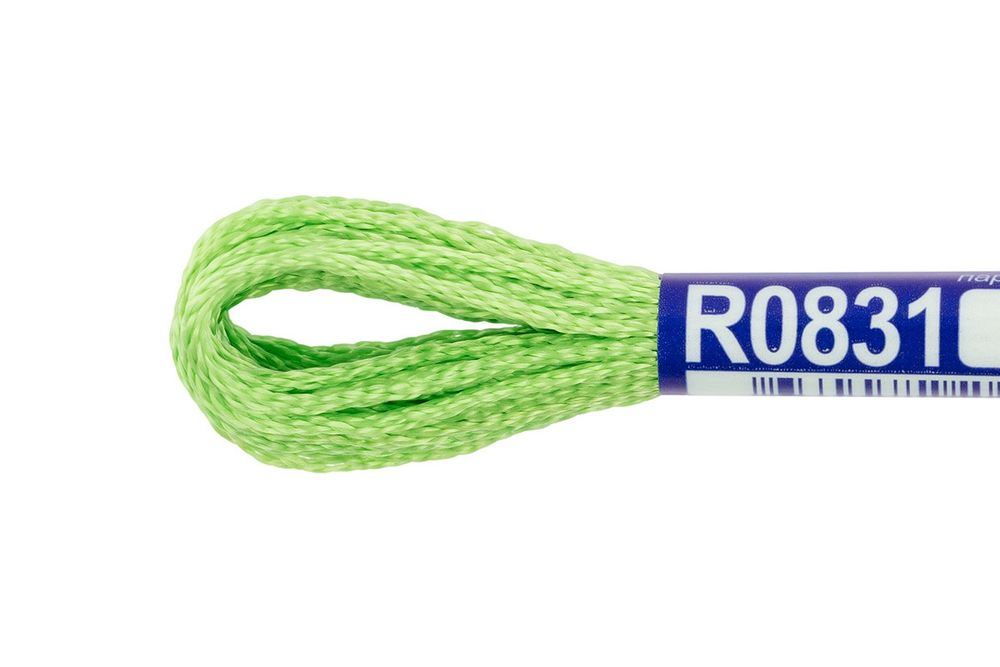 Мулине Gamma вискоза 100%, цв.R0831 зеленый, 12 мотков по 8 метров