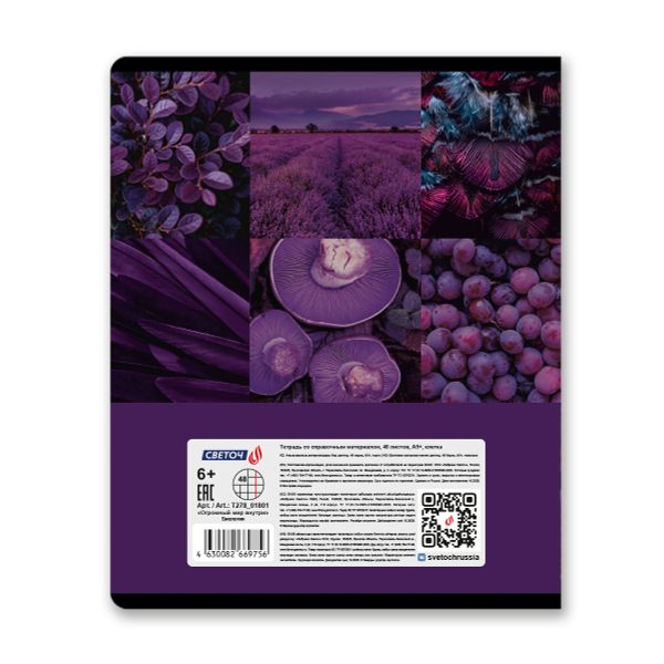 Тетрадь со справочным материалом Огромный мир внутри, A5 48 л. на скобе 60 г/м², белизна 90% 10 шт клетка, 01801 Огромный мир внутри Биология, Светоч Т278