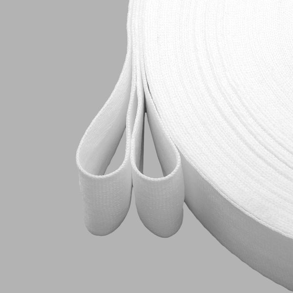 Тесьма (лента) киперная 40 мм / 50 метров, 13 г/м, 100% полиэфир, 01 белый