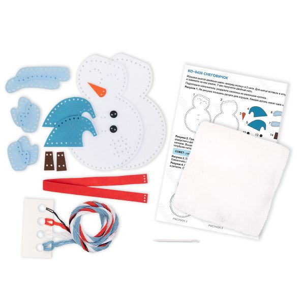 Набор для шитья игрушки Снеговичок 15 см, Miadolla KD-0430