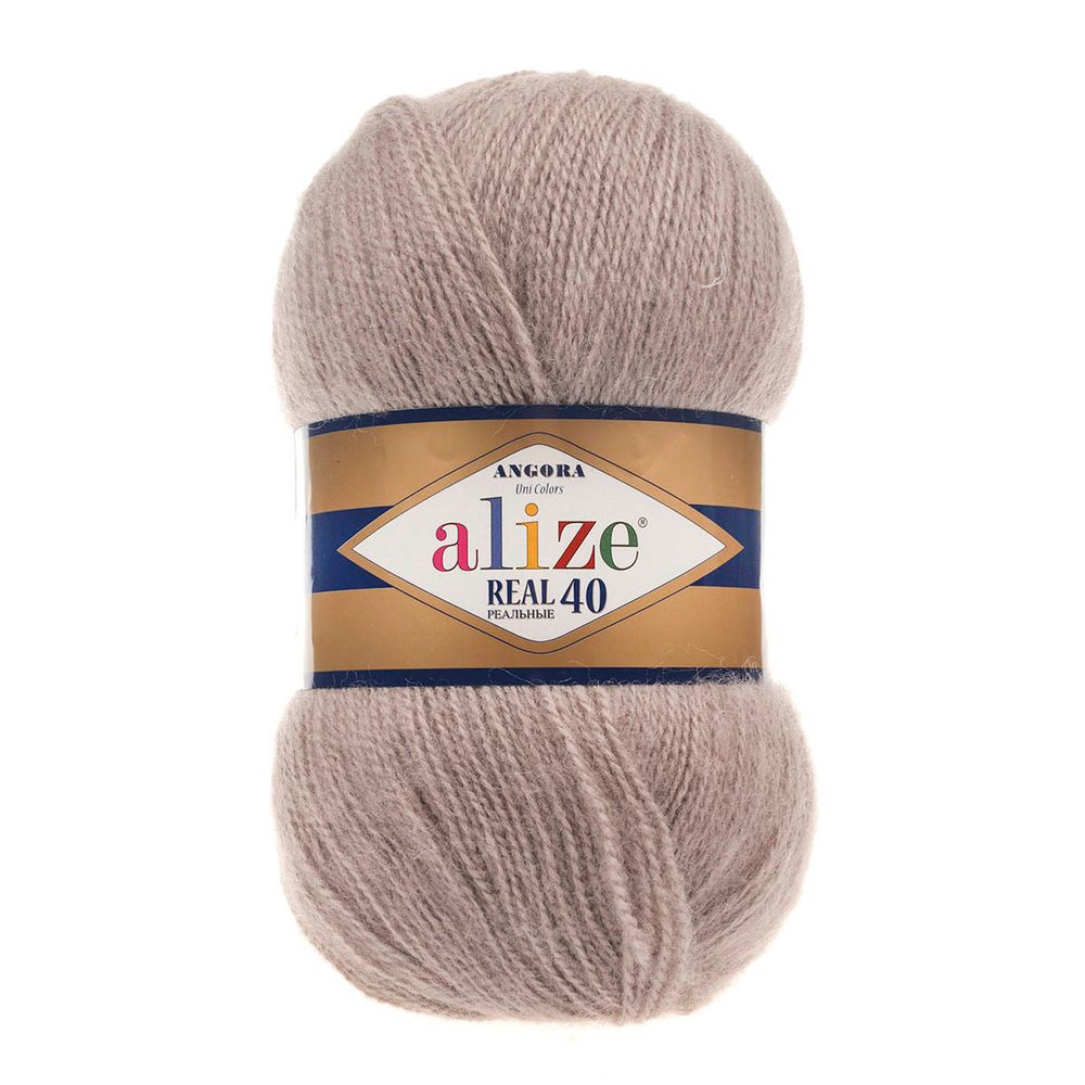 Пряжа Alize (Ализе) Angora Real 40 / уп.5 мот. по 100 г, 430м, 541 бежевый A