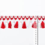 Бахрома отделочная 70.0 мм / 10 метров, с кистями, 270/001 красный/белый, Gamma 878