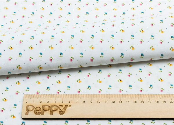 Ткань для пэчворка Peppy Нежная история, рулон 112 см / 5 метров, НИ-19 белый, Peppy