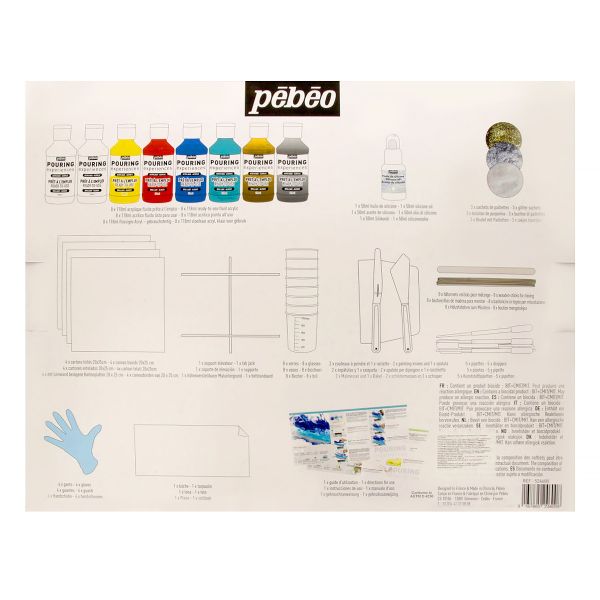 Краска акриловая для техники Флюид Арт в подарочном наборе 118 мл, 524600, Pebeo