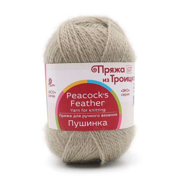 Пряжа Троицкая Пушинка / уп.10 мот. по 50 г, 225 м, 494 св. хаки