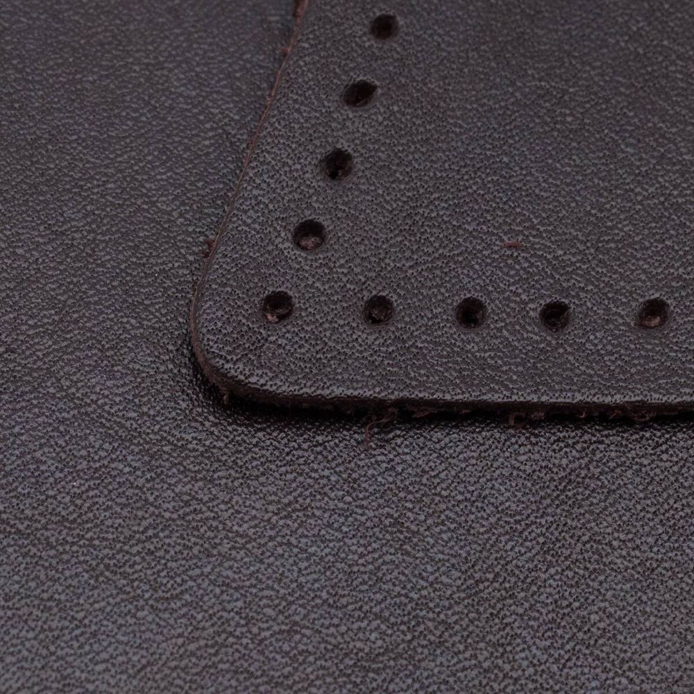 Заплатки пришивные из кожи, ромб 6х8,4см с перфорацией, 2 шт, 100% кожа, 03 темно-коричневый, 9115