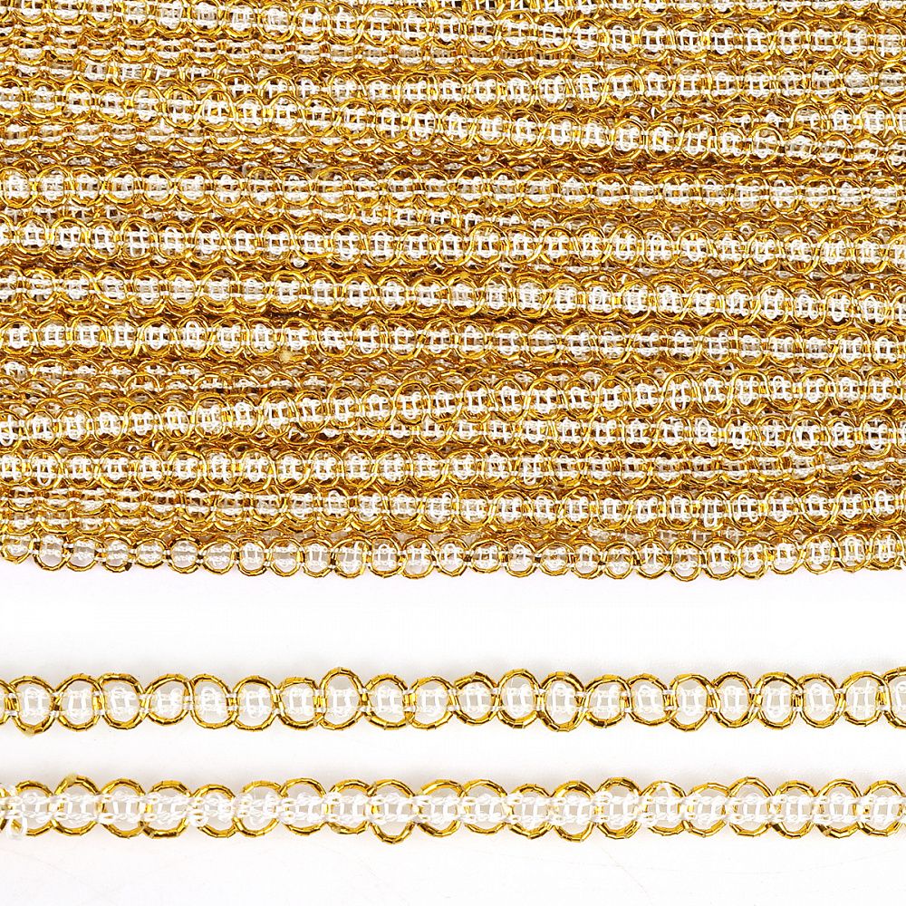 Тесьма отделочная 5 мм, 919 цв.золото уп.45.7м