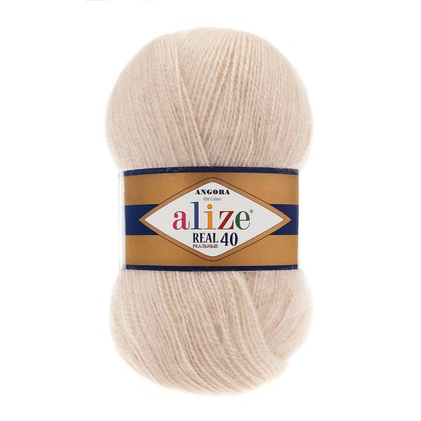 Пряжа Alize (Ализе) Angora Real 40 / уп.5 мот. по 100 г, 430м, 067 молочно-бежевый A