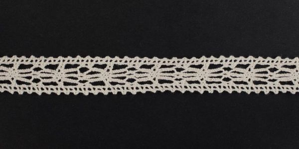 Кружево вязаное (тесьма) 25 мм, цв.натуральный, Alfa, 25 метров, AF-195-000
