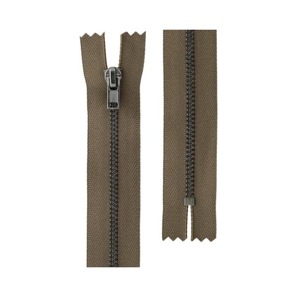 Молния металл Т3 (3 мм) 1 зам., н/раз., 20 см, черн.никель, 287 серо-коричневый, ZIP 3B Gamma, 10 шт