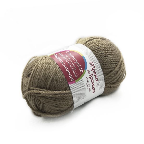 Пряжа Троицкая Подмосковная / уп.10 мот. по 100 г, 250 м, 0165 темно-бежевый
