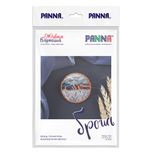 Набор для вышивания нитками Panna Живая картина JK-2338, Брошь. Горная река, 5.5х5.5 см