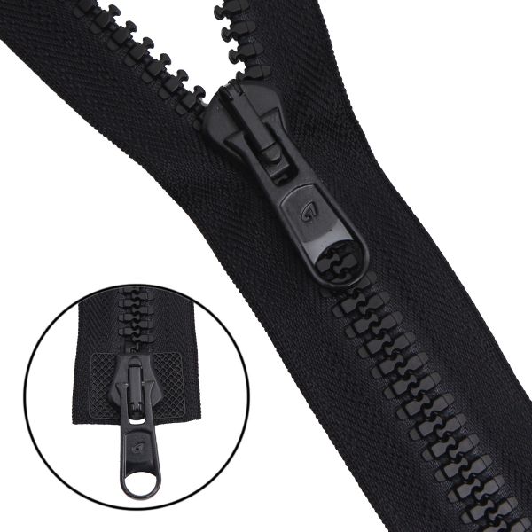 Молния трактор Arta Т8 (8 мм) 2 зам., разъем., 75 см, цв. 077 черный, уп.5 шт