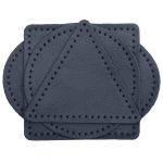 Набор заплаток пришивных из кожи, круг, квадрат, треугольник, овал 8см, с перфорацией, 4 шт (05 темно-синий), 9743