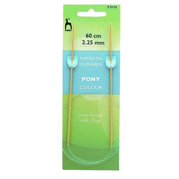 Спицы круговые Pony Colour ⌀2.25 мм, 60 см, алюминий, 54102