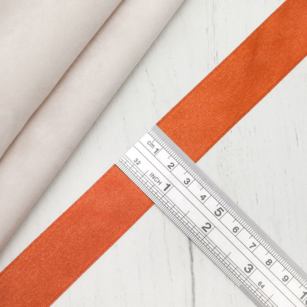 Лента атласная 1-сторонняя 25.0 мм / 22.86±1 метров, 046 т.оранжевый, Globus