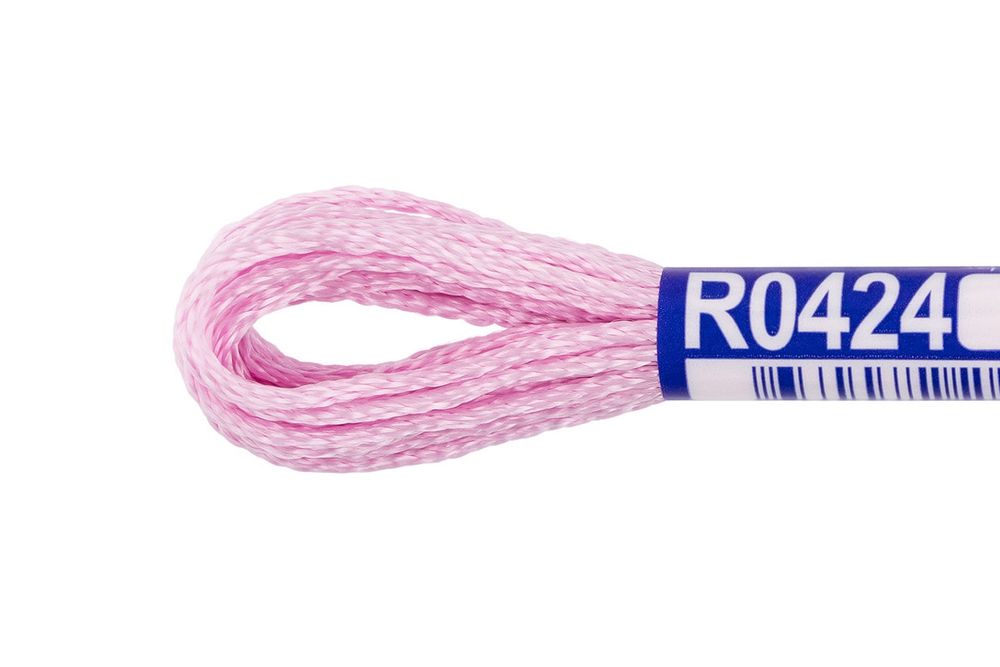 Мулине Gamma вискоза 100%, цв.R0424 розовый, 12 мотков по 8 метров
