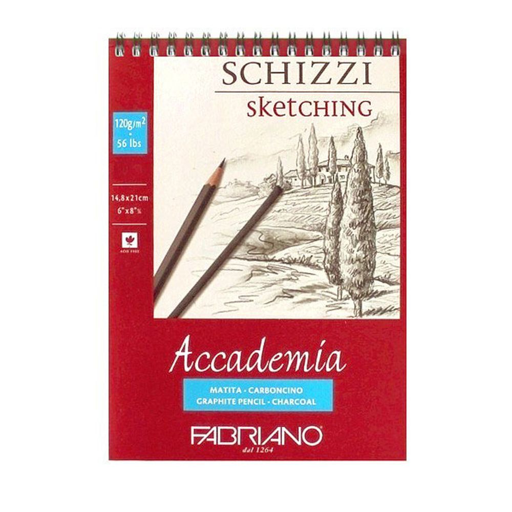 Альбом для эскизов AccаDemia 120 г/м², A5 14.8х21 см, на спирали 50 л, Fabriano 44121421
