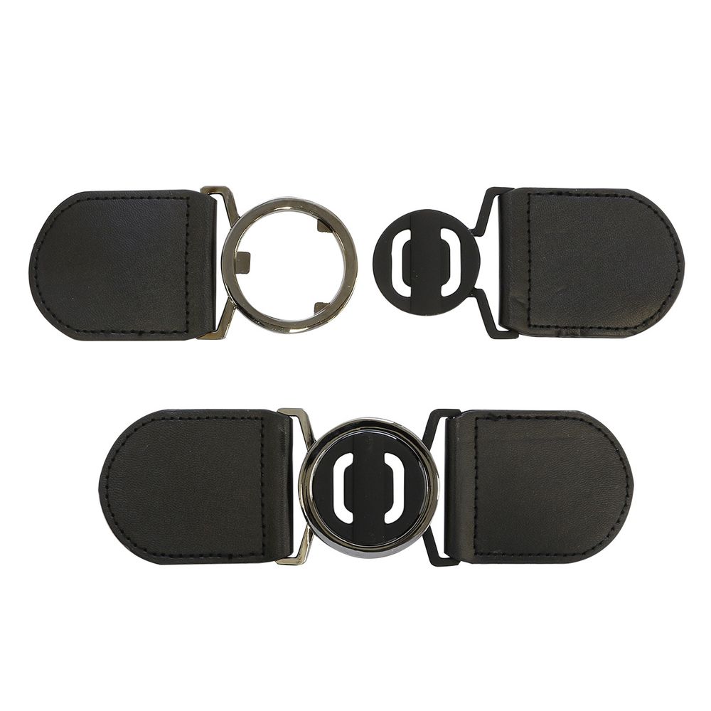 Застежка пришивная 15х5.5 см, иск.кожа, черный никель, 2 шт, 1778-Р1