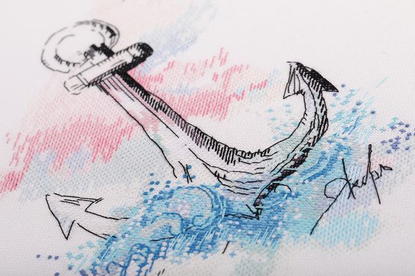 Набор для вышивания нитками Panna, Морской якорь, 20х24 см, Panna