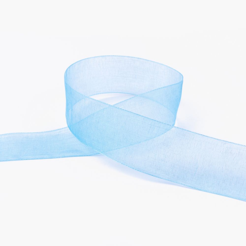 Лента капроновая (органза) 25.0 мм / 22.8±1 метра, 090 св.синий, Blitz OR-25