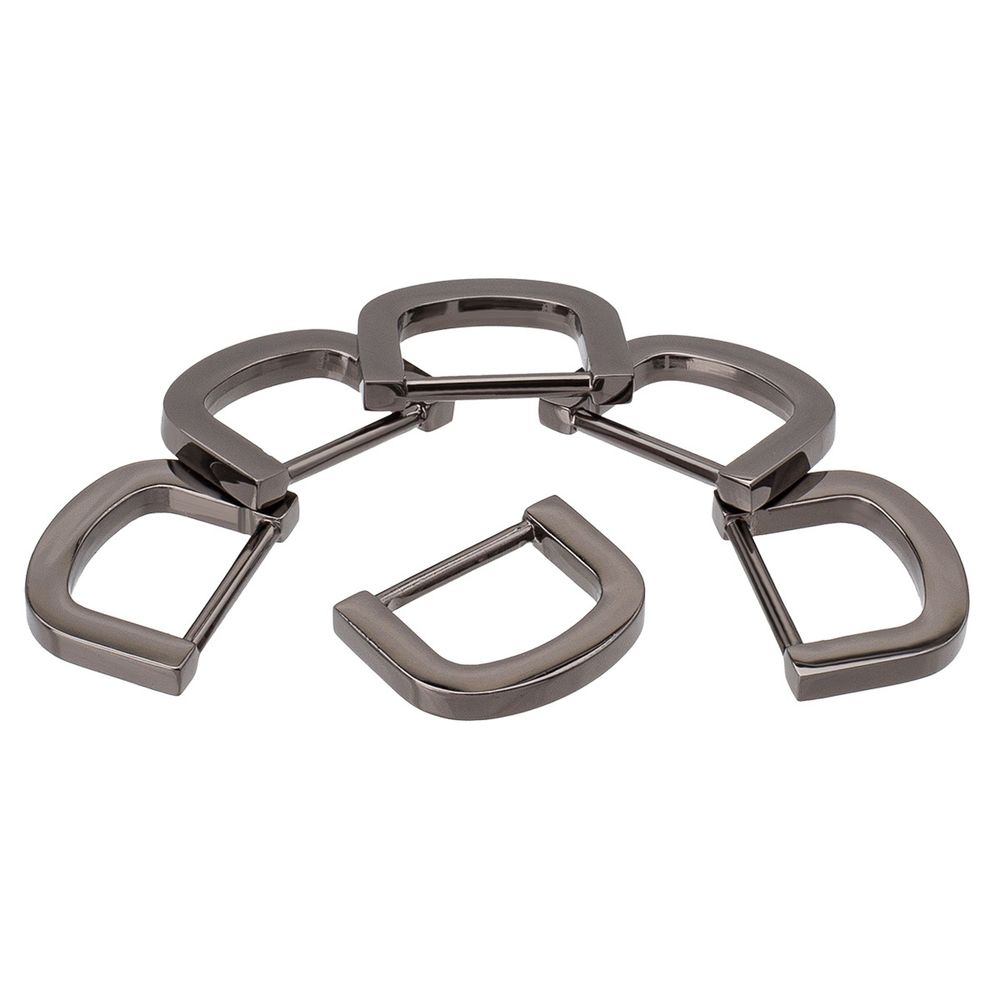 Полукольцо литое металл 15мм (23х17мм), черный никель (олово), MB2326, 6 шт