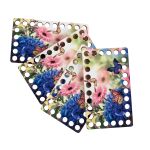 Набор донышек для вязания Глянцевый фанера 12х7х0.4 см, 4 шт, 04 Бабочки, Love2art ДВ-03