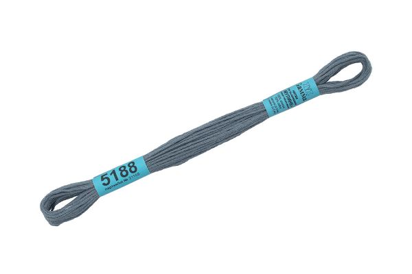 Мулине Gamma 100% хлопок, цв.5188 серый, 24 мотка по 8 метров