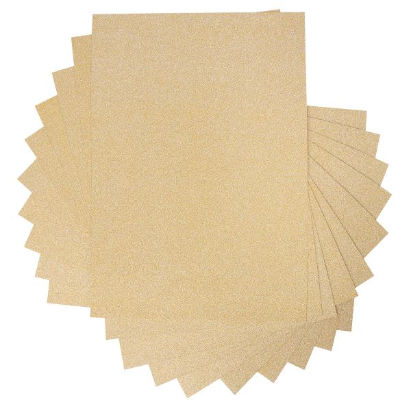 Бумага цветная глиттерная 250 г/м², А4, 21х29.7 см, 10 шт, 02-золото (gold), Vista-Artista GLIT-A4