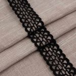 Кружево гипюр (плетёное) 33 мм, 3,4 м, ±4 см, черный