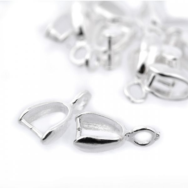 Держатель для бус цв. серебро 11х6мм, уп.50 шт