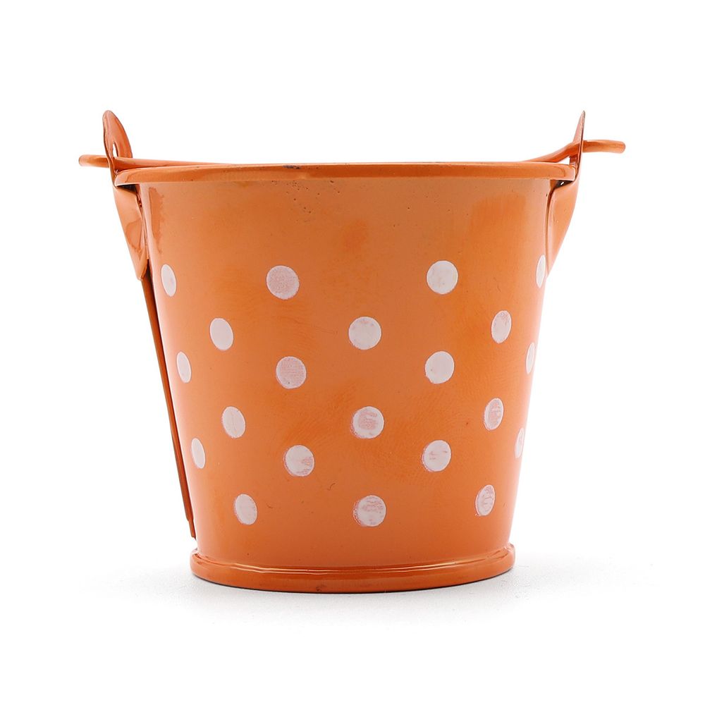 Ведро в горошек 6х5,3см (оранжевый), AR004-1