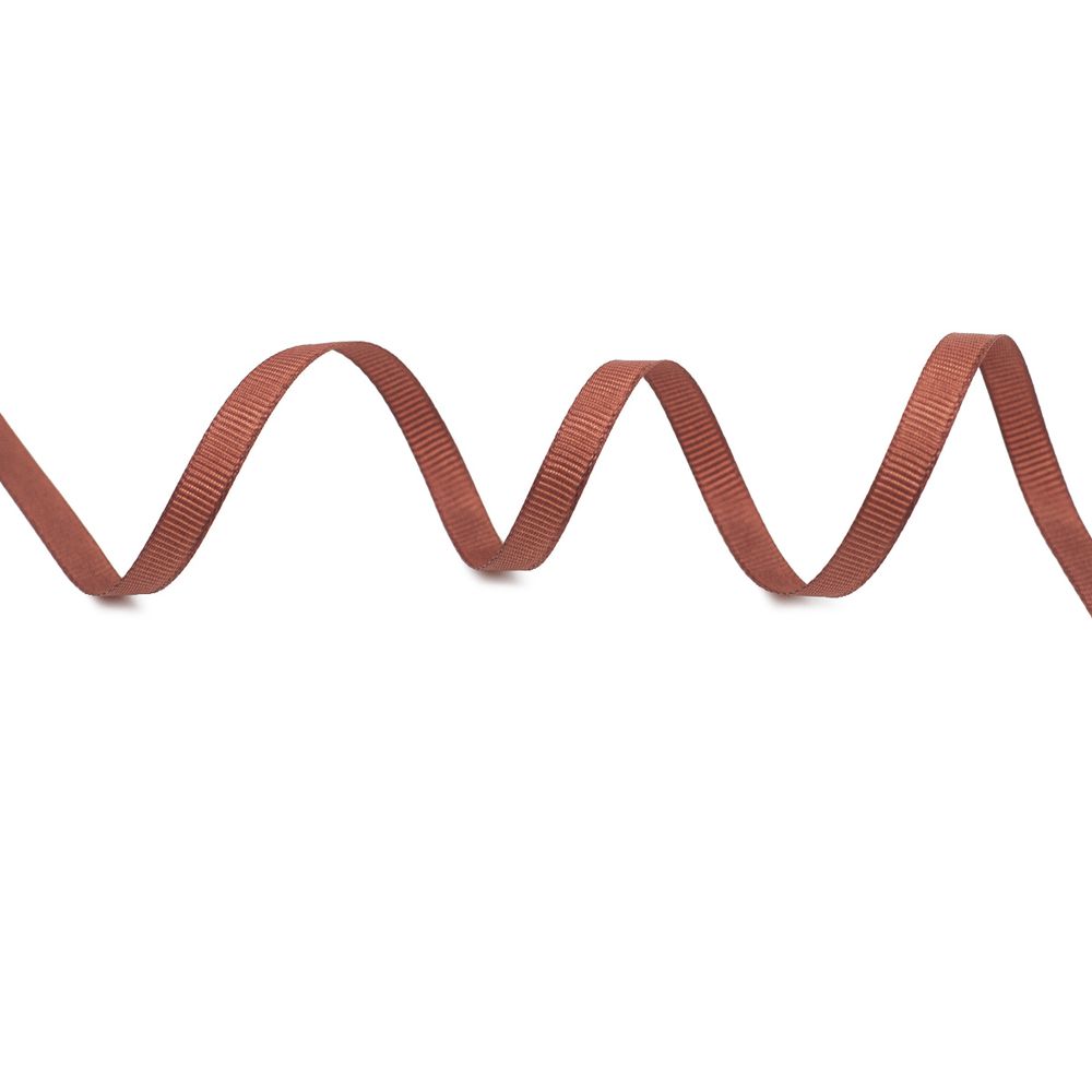 Лента репсовая (в рубчик) 6.0 мм, 074 коричневый, уп.18,28 м
