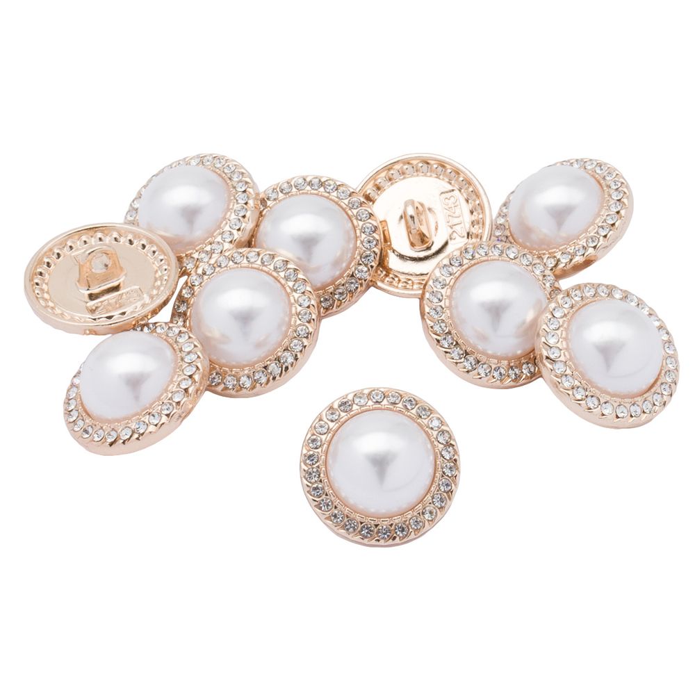 Пуговицы на ножке 28L=18 мм, металл, Gold (золотой), 10 шт, MP15