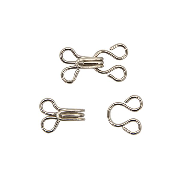 Крючки пришивные 10 мм, никель, упак. 14 компл, Hobby&Pro, 5 упак