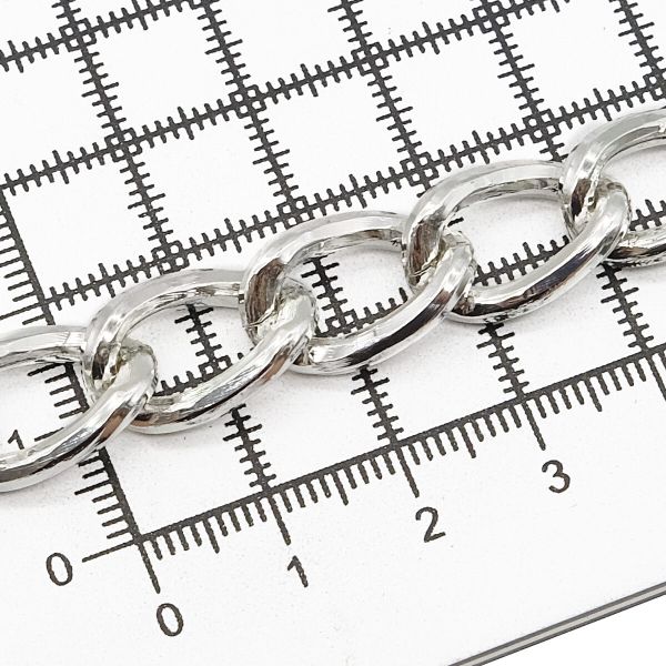 Цепь декоративная алюминий 18х11.8 мм, 10 метров, никель