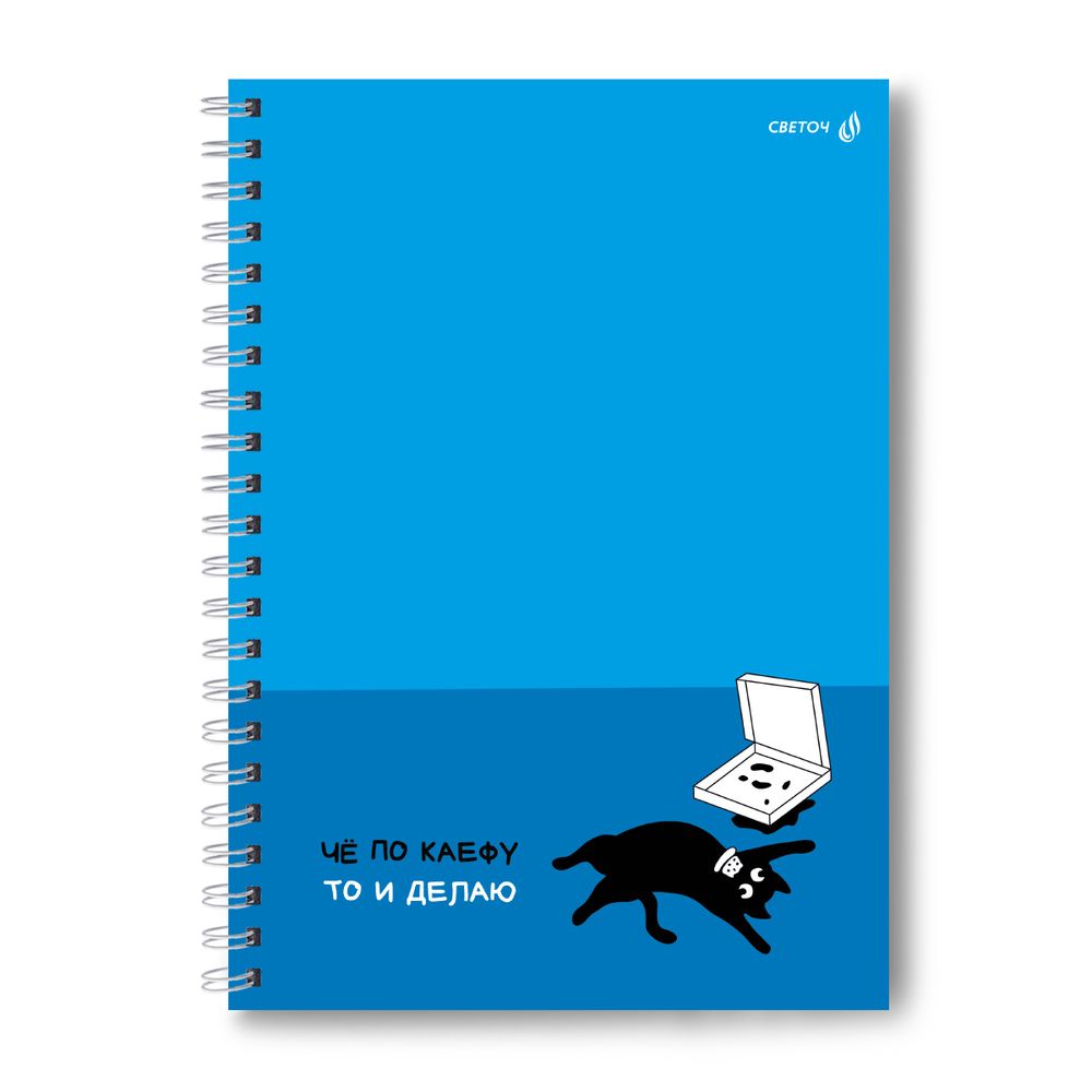 Тетрадь ученическая общая, A4 80 л. на гребне 65 г/м², белизна 100 %, 4 шт, клетка, 01231 КОТоворот, Светоч Т125