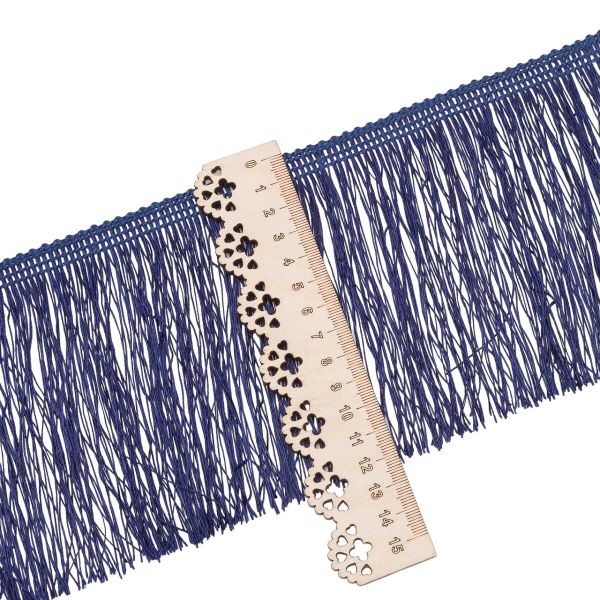 Бахрома отделочная широкая 120.0 мм / 25 метров, нитяная, 919 темно-синий, 0390-0310