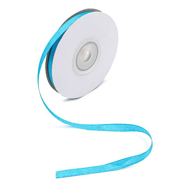 Лента атласная 1-сторонняя 6.0 мм / 22.86±1 метров, 136 ярко-голубой, Globus