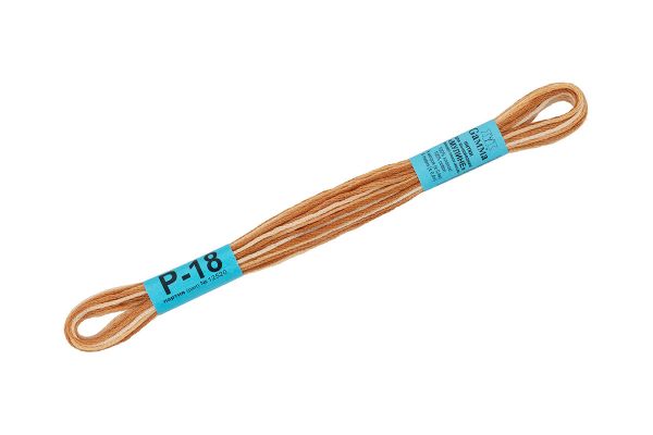 Мулине Gamma меланж, цв.Р-18 св.коричневый-бл.желтый, 12 мотков по 8 метров