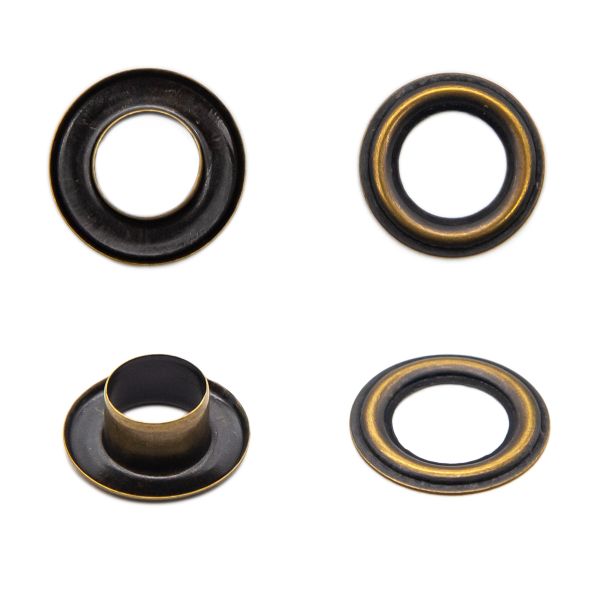 Люверсы металл ⌀_8.0 мм (внутр.), латунь, цв.латунь плоский, 50 шт, BIG