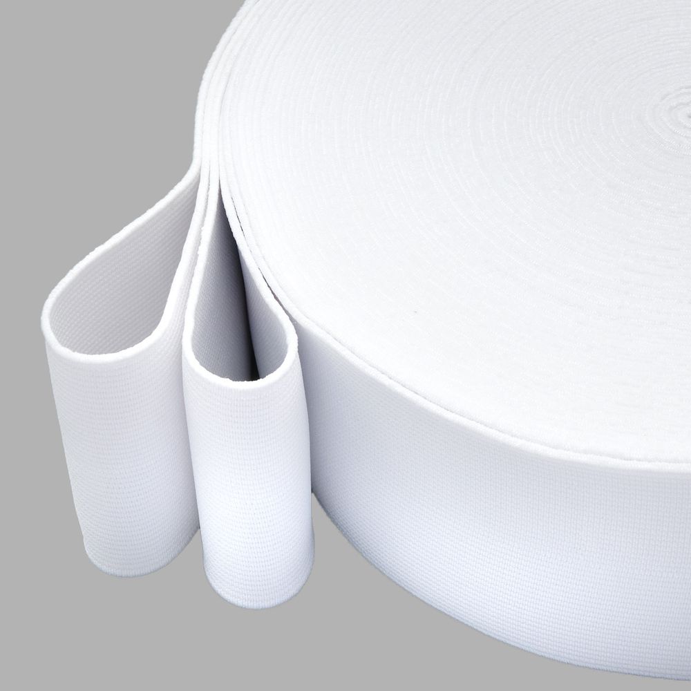 Резинка тканая 60.0 мм / 20 метров, белый