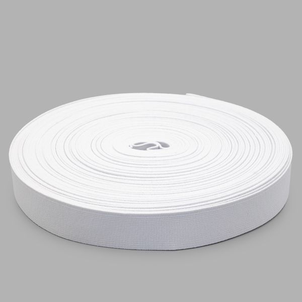Резинка башмачная 30.0 мм / 25 метров, вязаная, белый