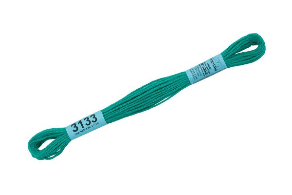 Мулине Gamma 100% хлопок, цв.3133 т.т.бирюзовый, 24 мотка по 8 метров