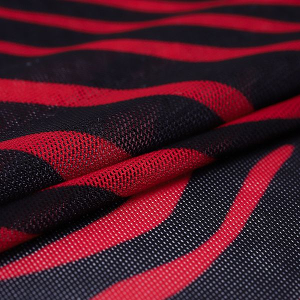 Сетка бельевая эластичная 100 г/м², шир.160 см / 50 метров, принт Зебра, цв.красный+черный /SZ025816.03/