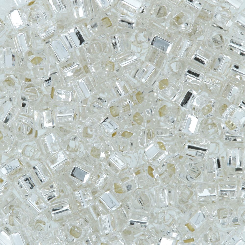 Бисер Toho Cube 2 (1.5 мм), 25 г (5х5 г), 0021 серебристый