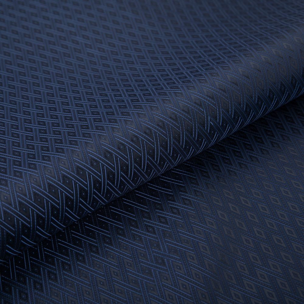 Ткань подкладочная (таффета) с рисунком 96 г/м², 100х145 см, 105 т.синий (абстрактный), Gamma JTR